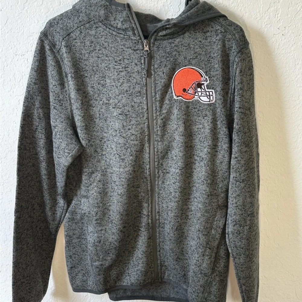 Men’s NFL x Darius Rucker Cleveland Browns Gray Fleece Full Zip Hoodie Small NWT